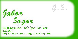 gabor sogor business card